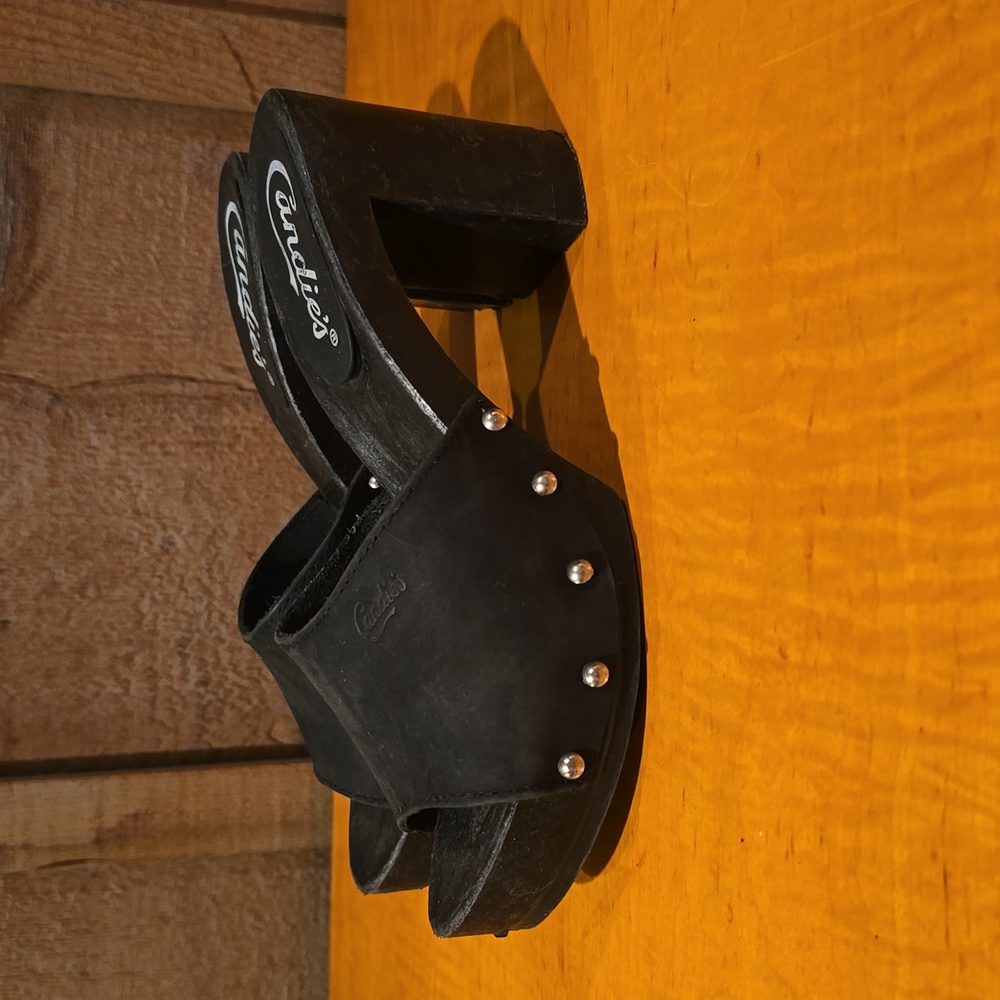 Candies, black mules, size 7